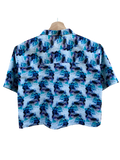 Blue Koi crop shirt